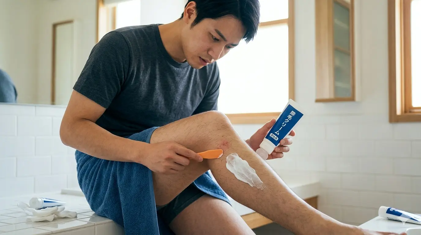 除毛クリームで肌荒れに気がついた男性