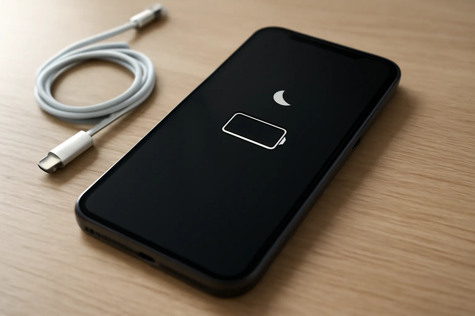 iPhoneのバッテリーが空になっている