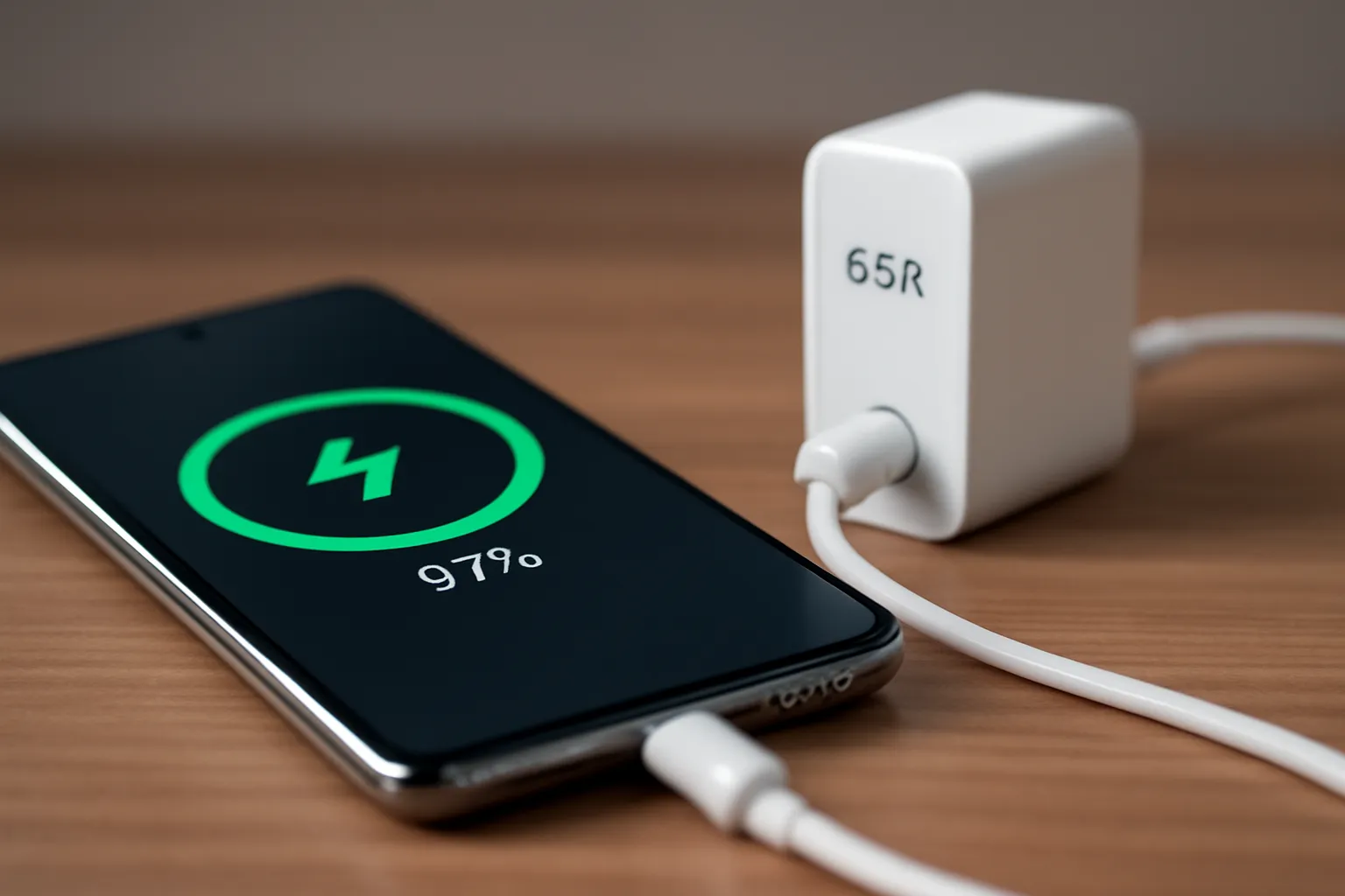 65W充電器でスマホを充電