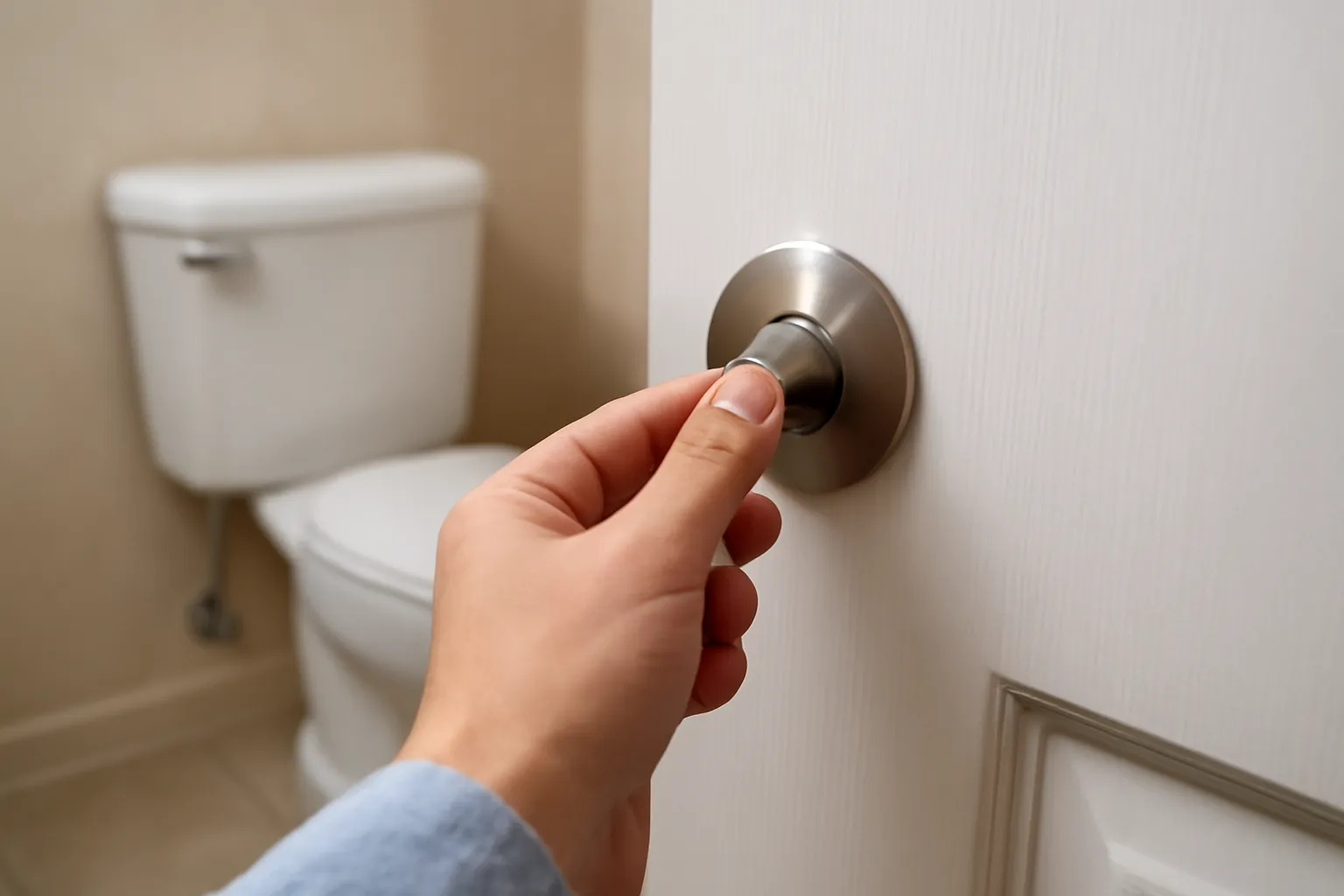 トイレの鍵が閉まってる